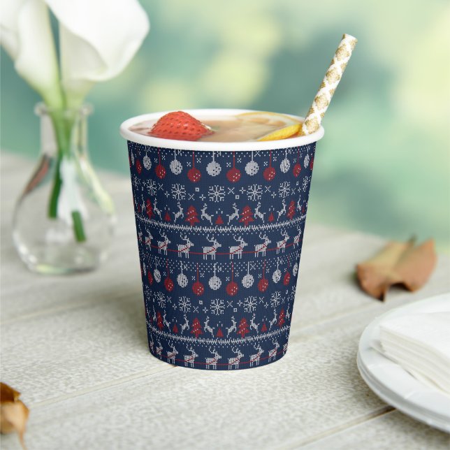 Reindeer Snowflakes Christmas Tree Ornaments Paper Paper Cups (Insitu)