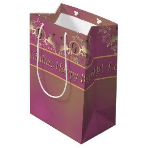 Reindeer & Snowflakes on Purple Gift Bag