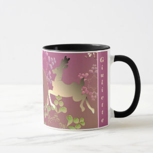Reindeer Snowflakes Purple Gradient  Mug