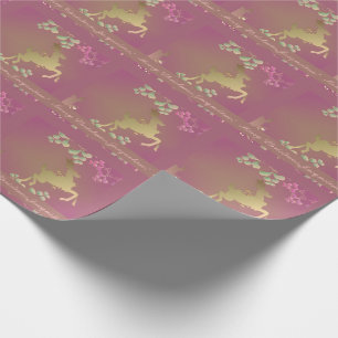 Reindeer & Snowflakes Purple Wrapping Paper