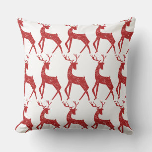 Reindeer & Snowflakes Reindeer Crossing Christmas Throw Pillow