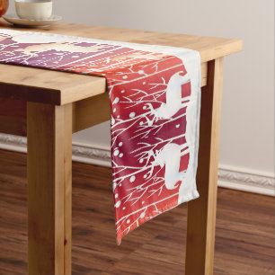 Reindeer Snowy Holiday Table Runner