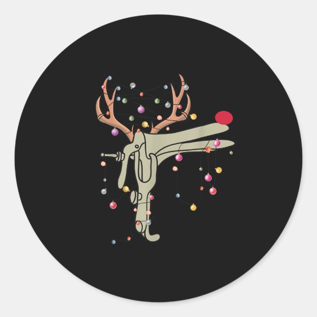 Reindeer Speculum Nurse Funny Christmas Obgyn Nurs Classic Round Sticker (Front)