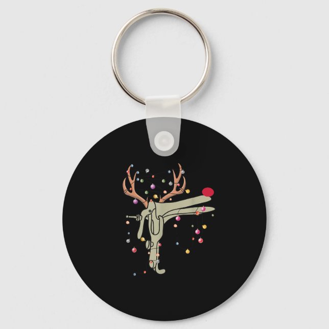 Reindeer Speculum Nurse Funny Christmas Obgyn Nurs Keychain (Front)