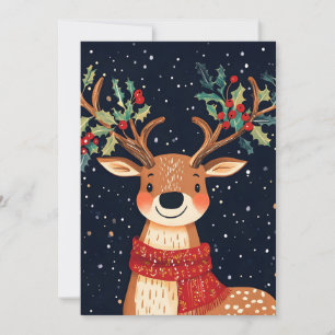 Reindeer Starry Christmas Twinkle Night Announcement