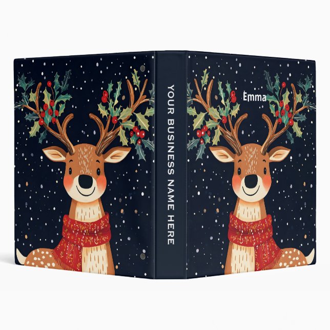 Reindeer Starry Christmas Twinkle Night Binder (Background)