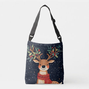 Reindeer Starry Christmas Twinkle Night Crossbody Bag