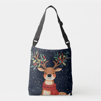 Reindeer Starry Christmas Twinkle Night Crossbody Bag