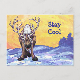Reindeer Stationery Postcard