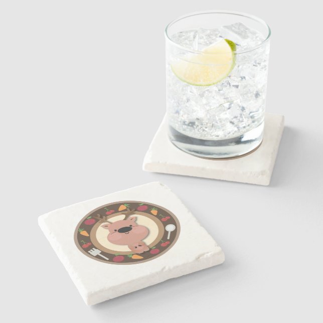reindeer stone coaster (Side)