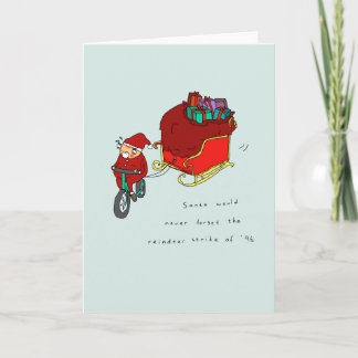 Reindeer Strike | Funny Cycling Christmas Card