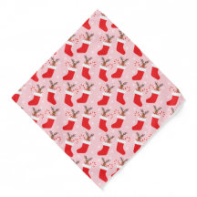 Reindeer Stuffed Stocking Snowflakes Pattern Red