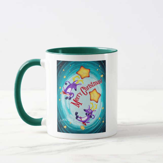 REINDEER SWING ON A STAR by Jeff Willis Art Mug (Left)