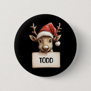 Reindeer Todd 2 Inch Round Button