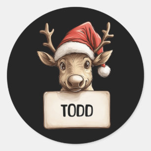 Reindeer Todd Classic Round Sticker