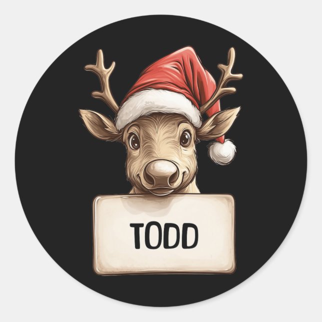 Reindeer Todd  Classic Round Sticker (Front)