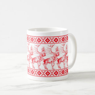 Reindeer Toile de Jouy Mug