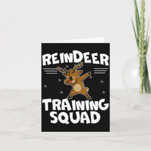 Reindeer Training Squad Deer Team Xmas Running New Card