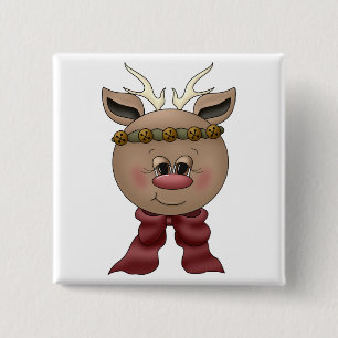 Reindeer Tshirts and Gifts 2 Inch Square Button
