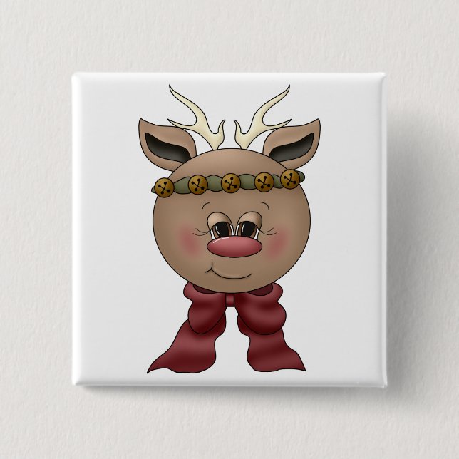 Reindeer Tshirts and Gifts 2 Inch Square Button (Front)