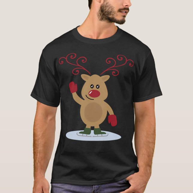 Reindeer Unisex Reindeer Reindeer Santa Claus Funn T-Shirt (Front)