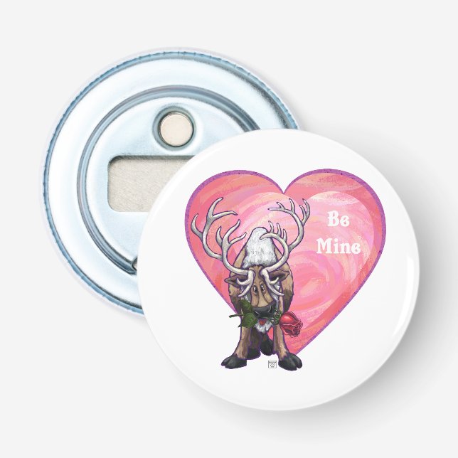 Reindeer Valentine's Day Bottle Opener (Front)