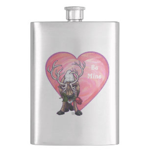 Reindeer Valentine's Day Hip Flask
