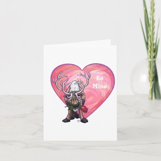 Reindeer Valentine's Day Holiday Card (Front)