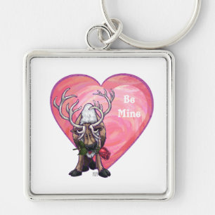 Reindeer Valentine's Day Keychain