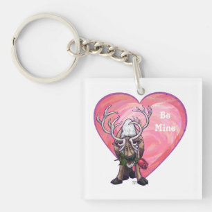 Reindeer Valentine's Day Keychain