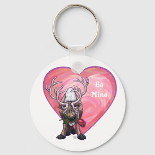 Reindeer Valentine's Day Keychain
