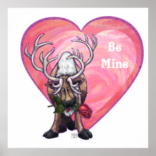 Reindeer Valentine's Day Poster