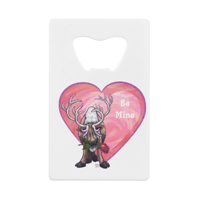 Reindeer Valentine's Day Wallet Bottle Opener (Front)