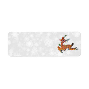reindeer vintage art address labels