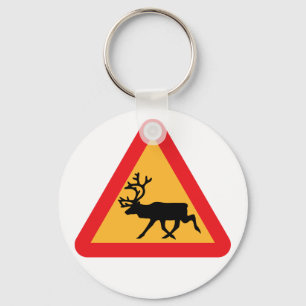 Reindeer Warning keychain