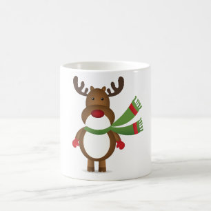 Reindeer Wearing a Green Scarf Mug