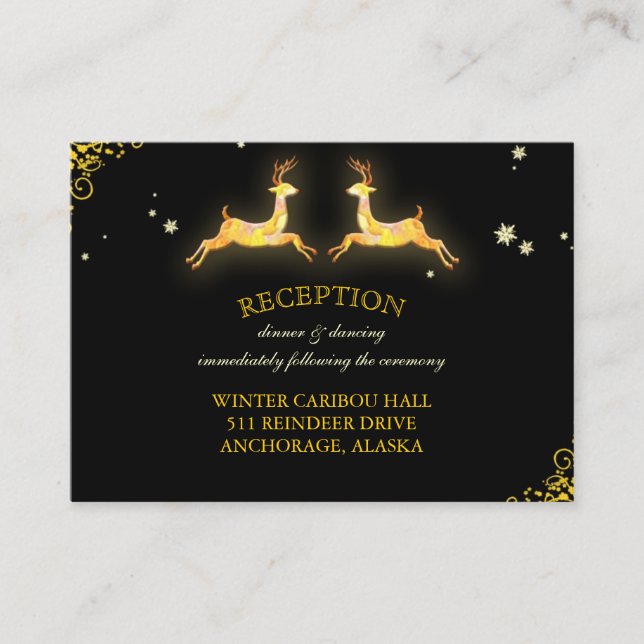 Reindeer Wedding Reception or Registry Enclosure Card (Front)