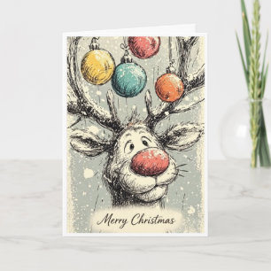 Reindeer wishing you a merry Christmas  Card