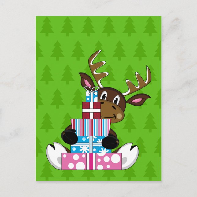 Reindeer with Gifts Postcard (Front)