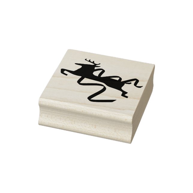 Reindeer with Ribbon Art Stamp (Stamp)