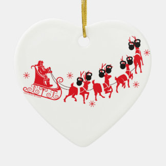 Reindeer Workout Ceramic Ornament