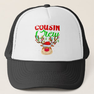 Reindeer Xmas Lights Cousin Crew Reindeer Christma Trucker Hat