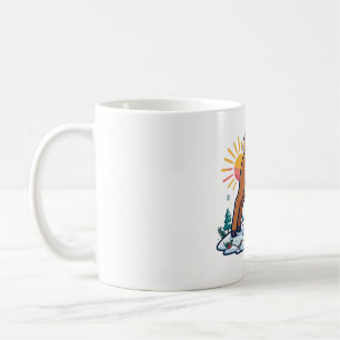 Reindeer Yoga Downward Dog Sunrise Coffee Mug