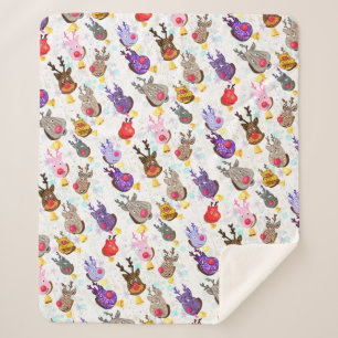 Reindeers with Bells Christmas Baby Sherpa Blanket