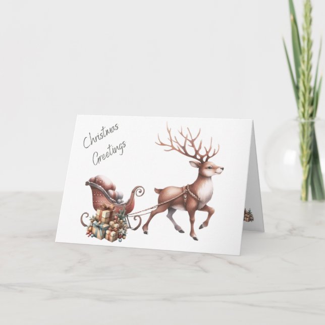 Reindees Noël voeux Carte de Noël (Devant)