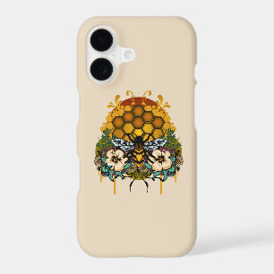 Reine abeille élégante Floral Motif en nid d'abeil