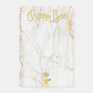 REINE BEE Post-It Notes - Gold Marble Bee Crown