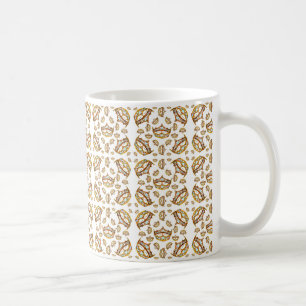 Reine coeurs or couronne tiara blanc mug