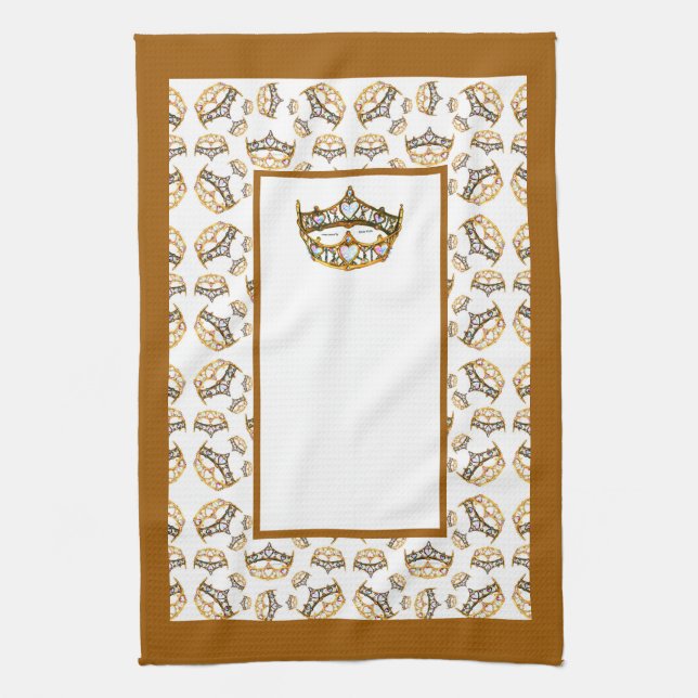 Reine coeurs or couronne tiara bordure serviette d (Vertical)