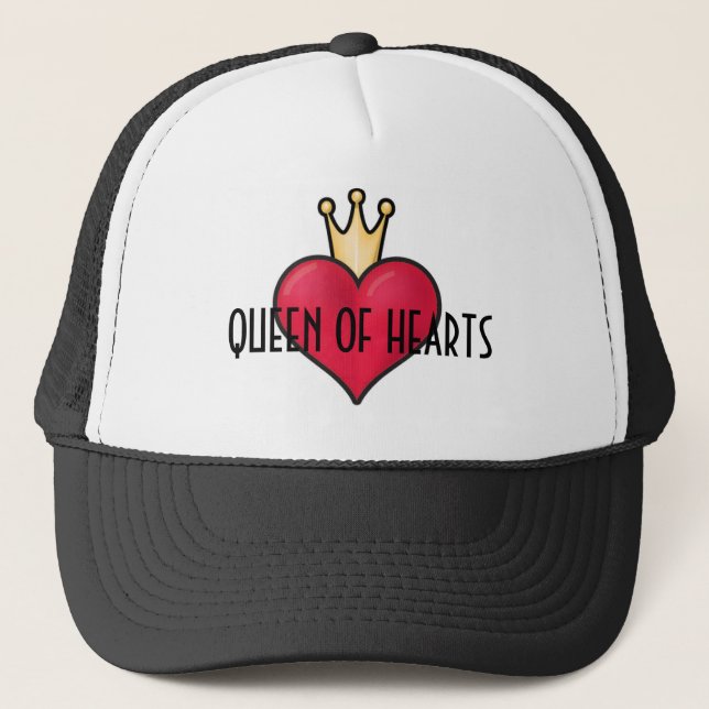 REINE de casquette de camionneur de COEURS (Devant)